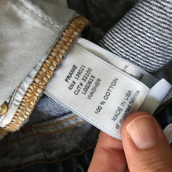 FRAME Denim Le Grand Garcon Jeans Ripped Knee Women's 26 Medium Dark Wash A9 - Picture 7 of 7